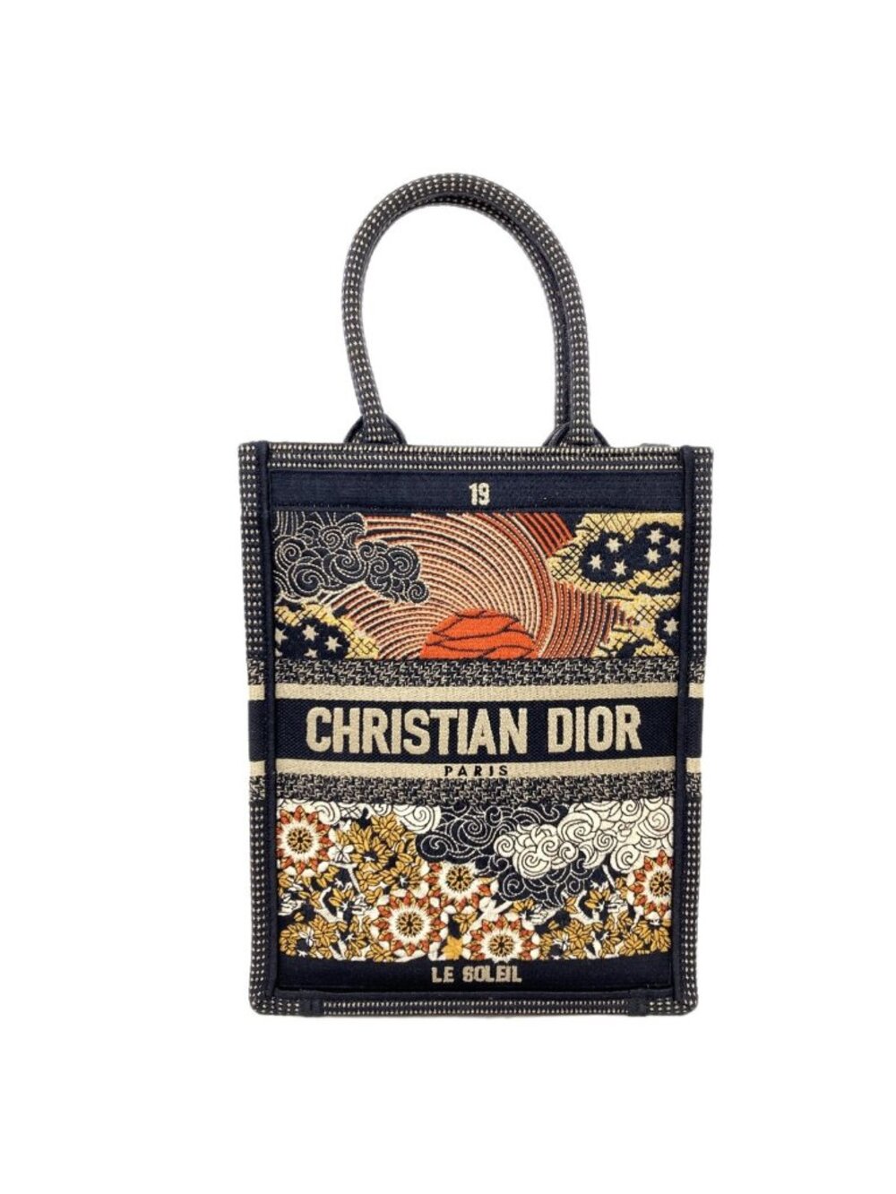Dior Mini Vertical Book Tote Handbag Canvas